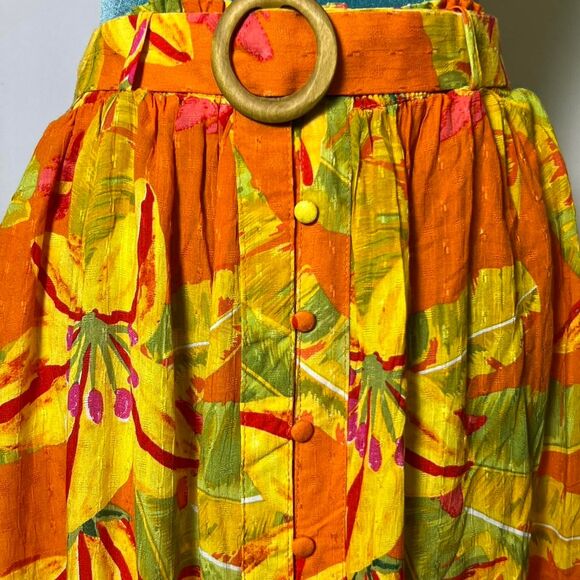 Haute Hippie Women's Tropical Floral Maxi Skirt size small boho bohemian trendy - Picture 2 of 8